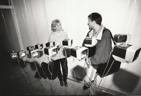 Photograph of installation of viewers at exhibition