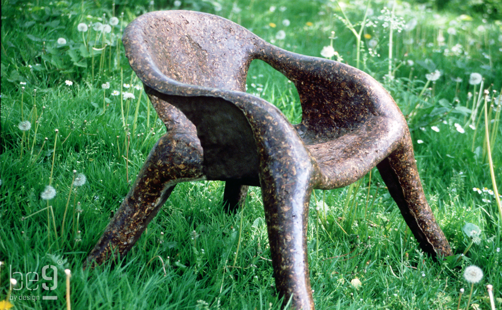 Pinecone chair in a field